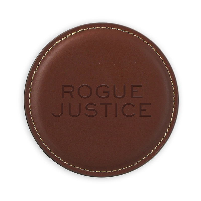 Rogue Justice leather coaster